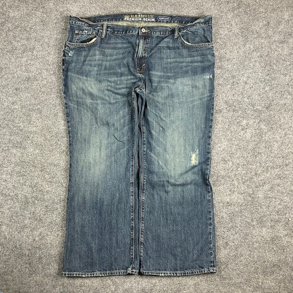 Old Navy Jeans Mens 40x30 Bootcut Blue DenimDistressedMediumWashPremiumFitCasual - Picture 1 of 10